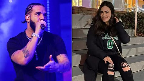 Drake fan who tossed her 36G bra at the rapper。